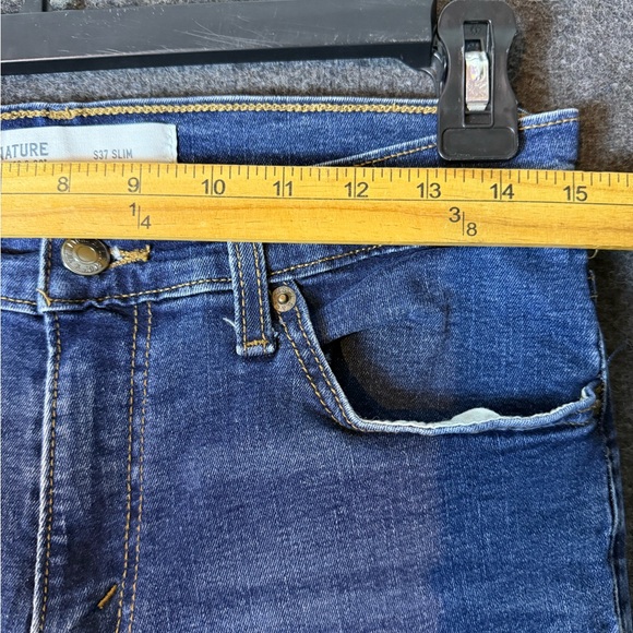 Signature Levi Strauss Jeans Mens 30x31 Blue S37 Slim Fit Denim Stretch Pants - Picture 4 of 13